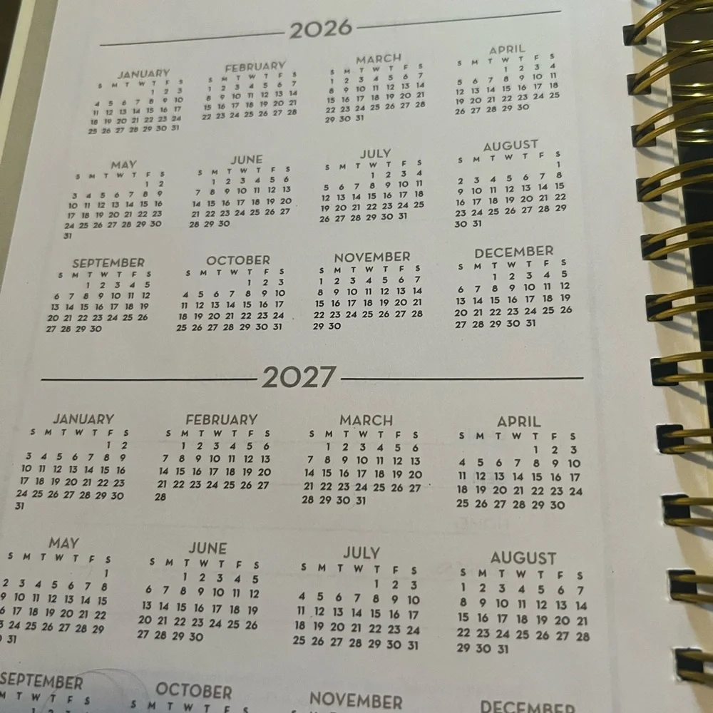 2O26 DAILY PLANNER 376 PAGES 6x8 NEW SPIRAL  12 MONTHS TABBED